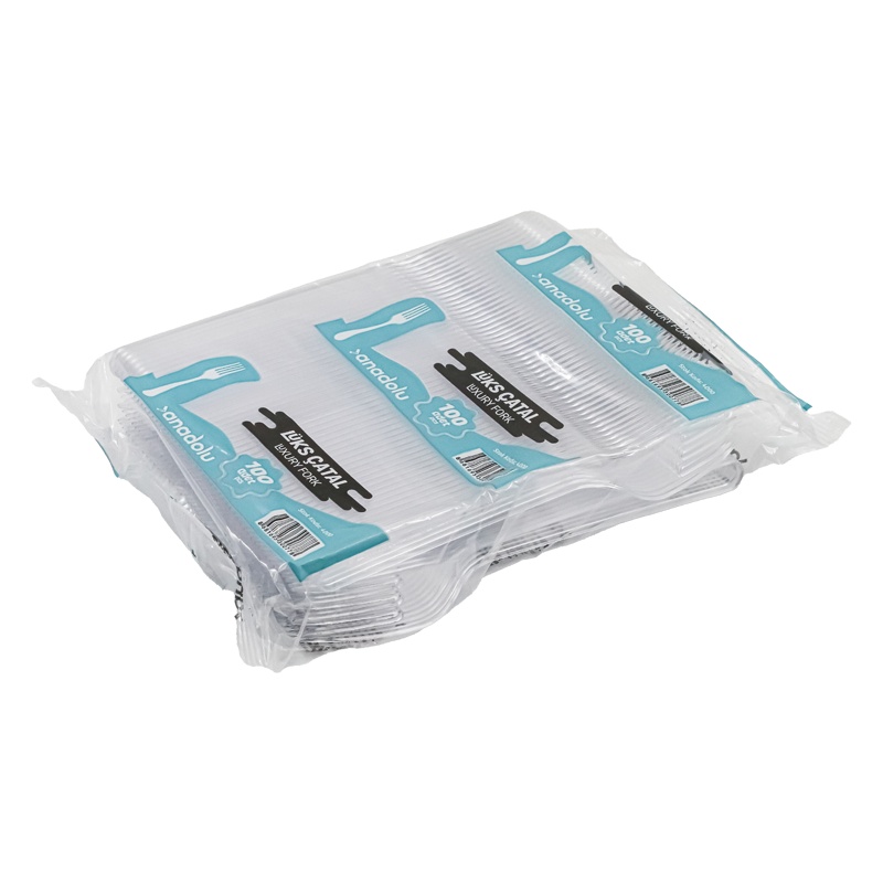 Anadolu Lüx Plastik Çatal Şeffaf 2,3 Gr 100'lü - SWORD