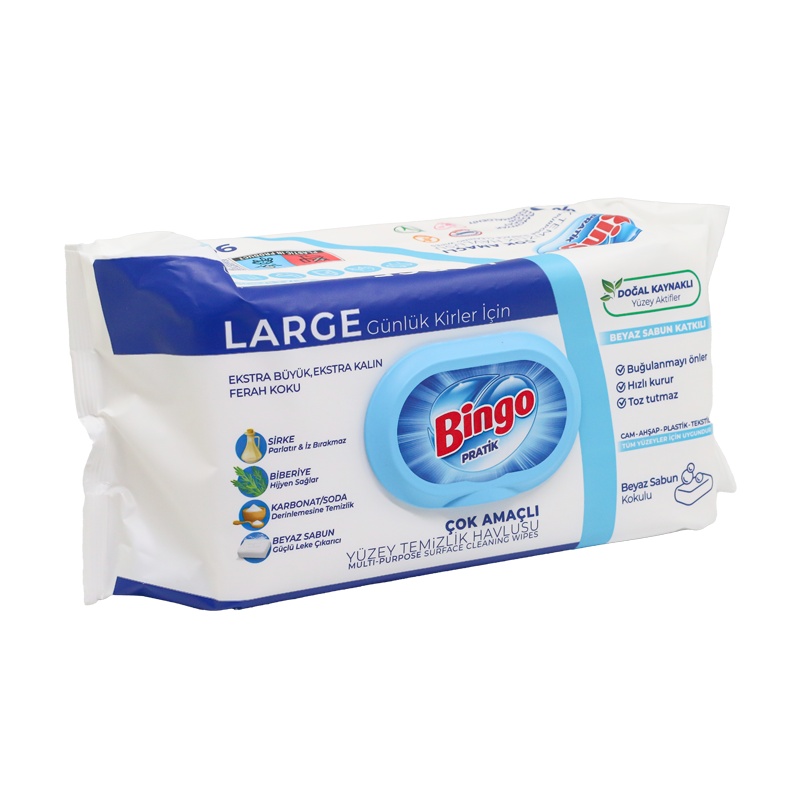 Bingo Pratik Large Yüzey Temizlik Havlusu Beyaz Sabun 96 Lı - 4