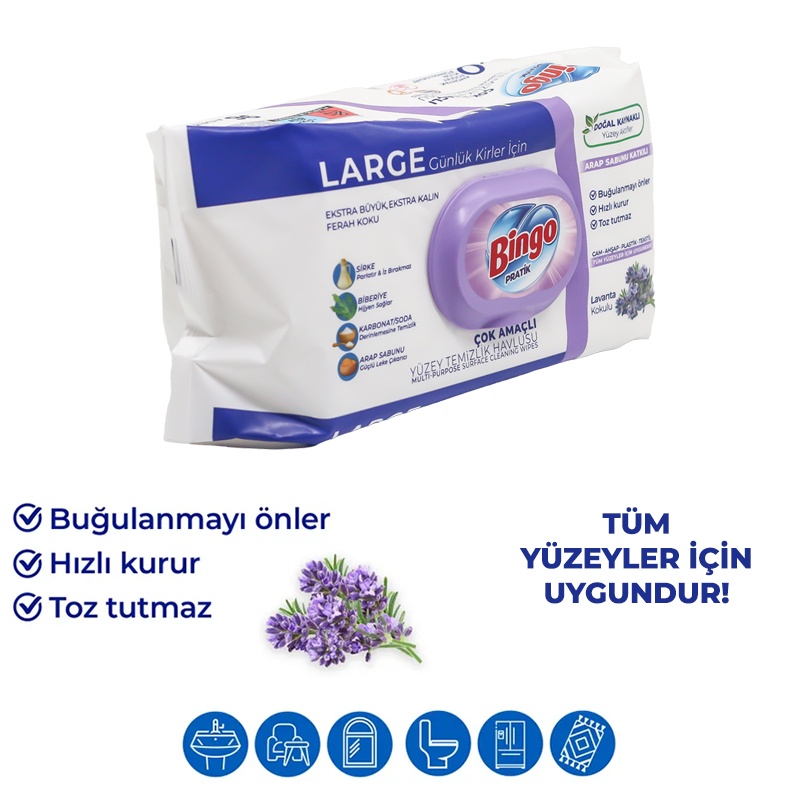 Bingo Pratik Large Yüzey Temizlik Havlusu Lavanta 96 Lı - 2