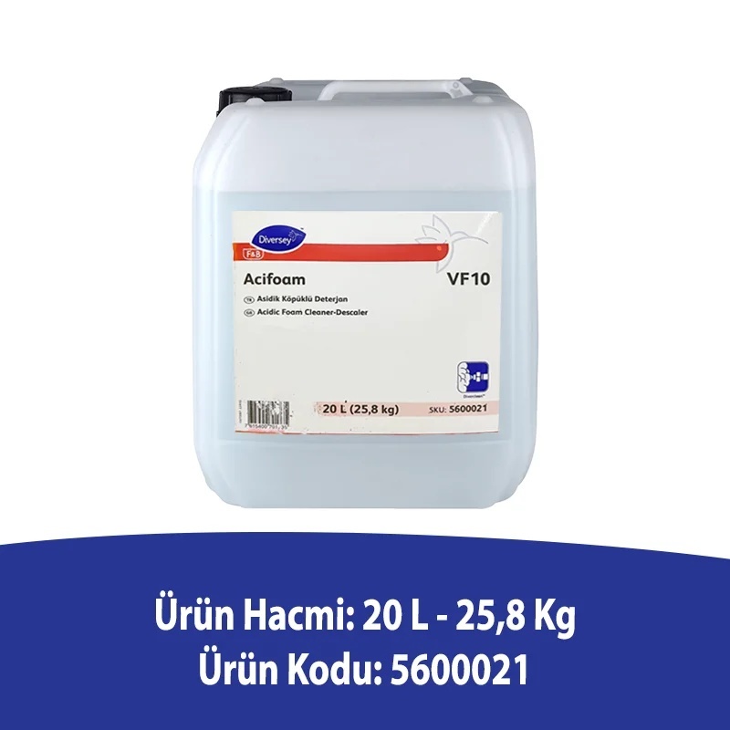Diversey Acifoam VF10 Asidik Köpüklü Deterjan 20 L - 2