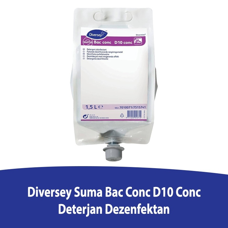 Diversey Suma Bac Conc D10 Conc Konsantre Dezenfektanlı Deterjan 1,5L - DIVERSEY