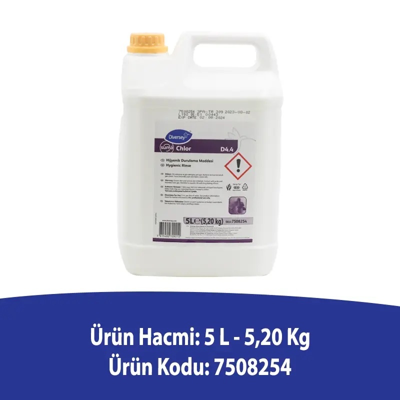 Diversey Suma Chlor D4.4 Hijyenik Meyve ve Sebze Durulama Maddesi 5 Litre - DIVERSEY (1)