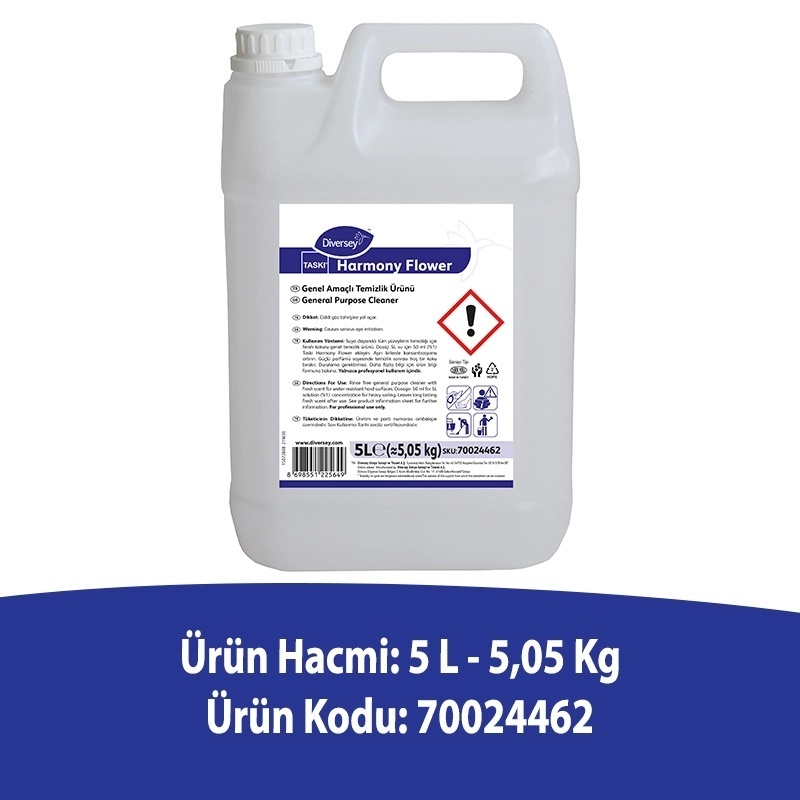Diversey Taski Harmony Flower Parfümlü Genel Temizlik Maddesi 5 L - DIVERSEY (1)