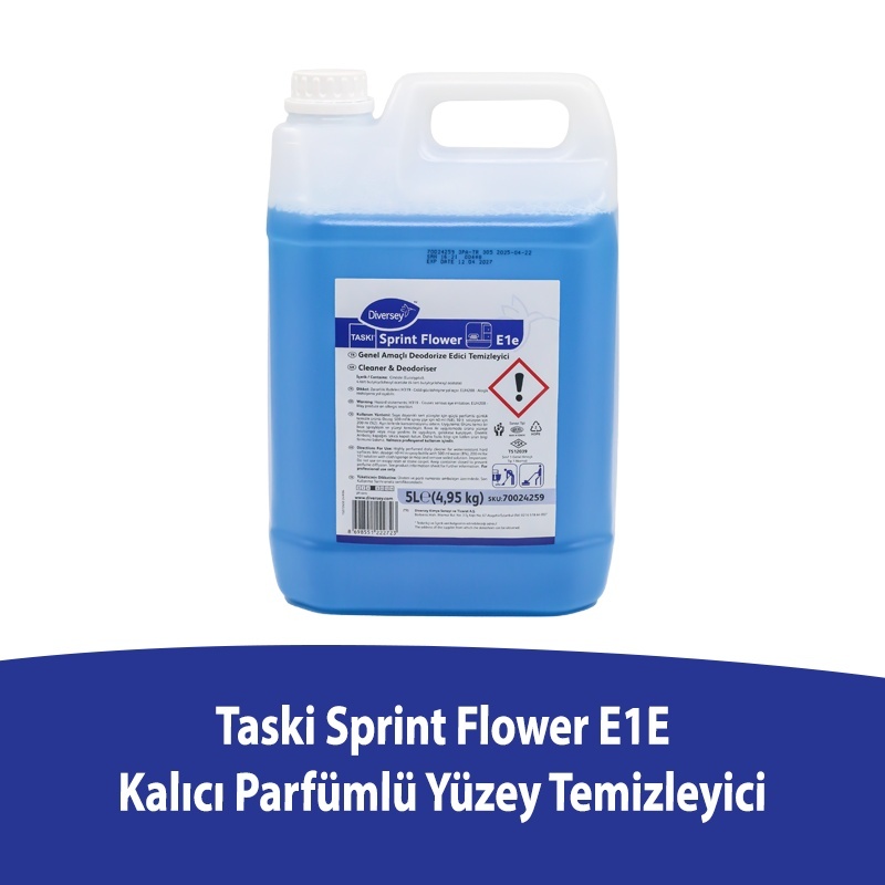 Diversey Taski Sprint Flower E1E Kalıcı Parfümlü Yüzey Temizleyici 5 L - DIVERSEY