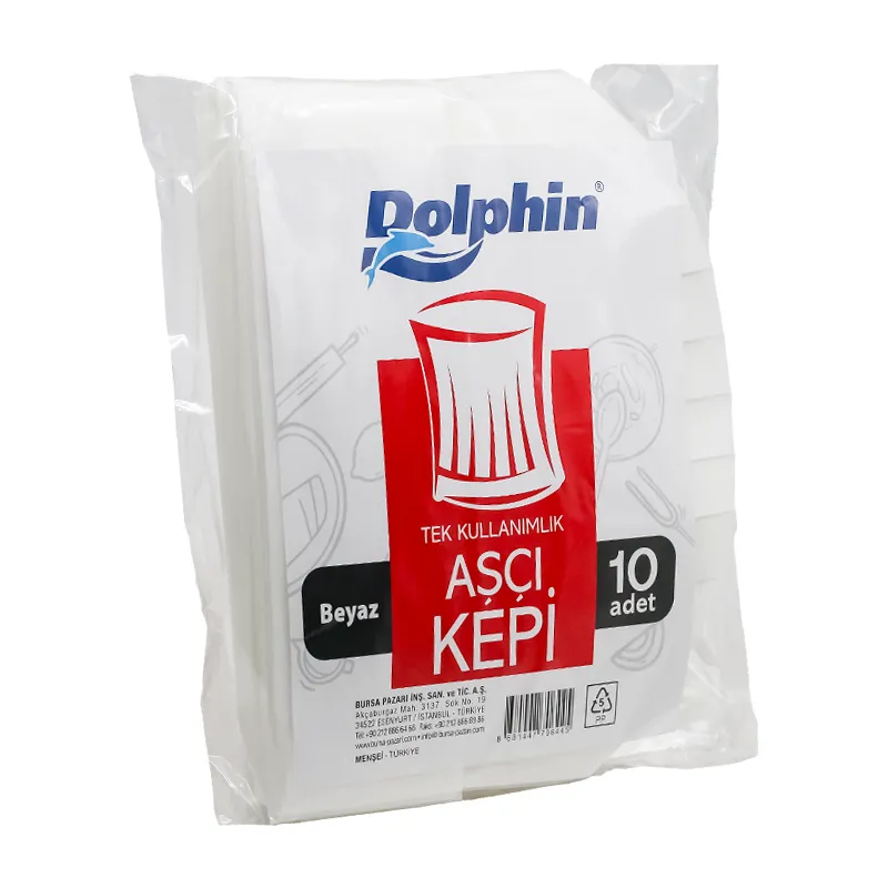 Dolphin Aşçı Kepi Beyaz 10 Lu - 1