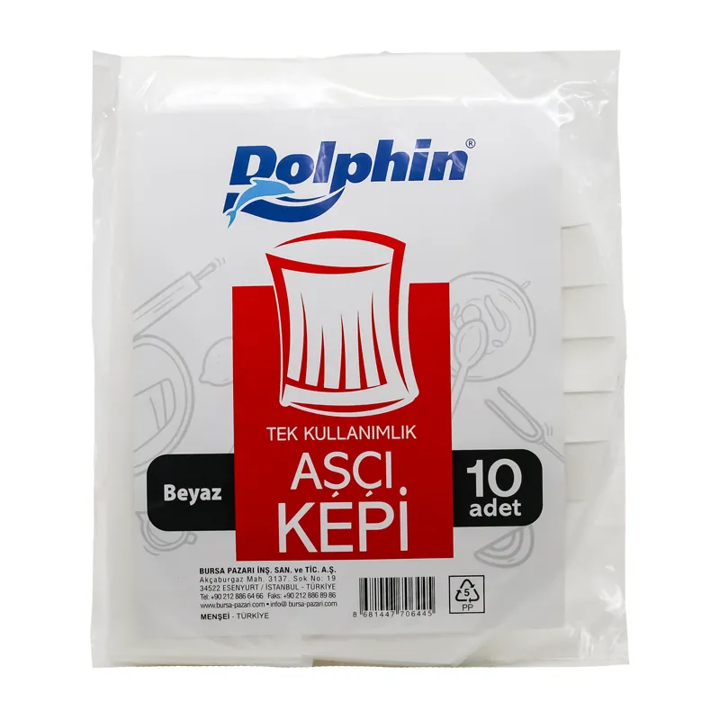 Dolphin Aşçı Kepi Beyaz 10 Lu - 3