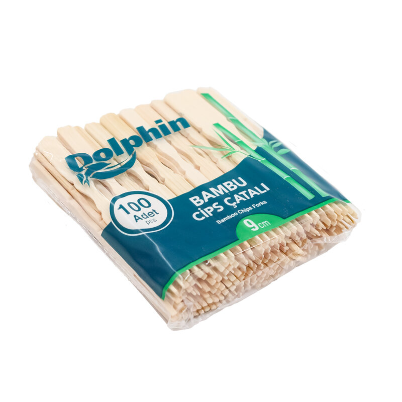 Dolphin Bambu Cips Çatalı 9 Cm 100 Adet - 1