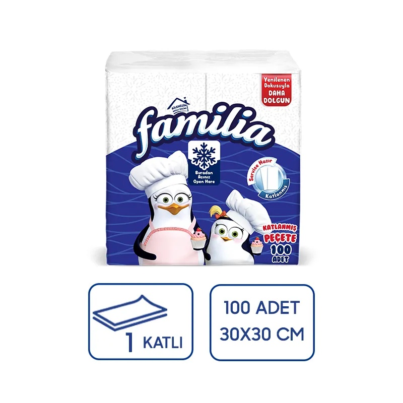 Familia Garson Katlama Peçete 1/8 100Lü 24 Paket - Focus