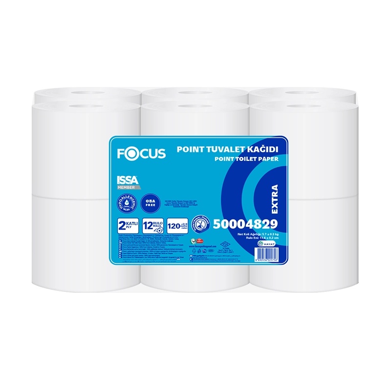 Focus Extra İçten Çekmeli 2 Katlı Tuvalet Kağıdı 12li 120m Yeni - Focus (1)