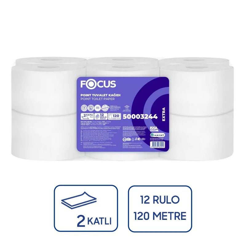 Focus Extra İçten Çekmeli Tuvalet Kağıdı 12li 120 Mt Yeni - 1