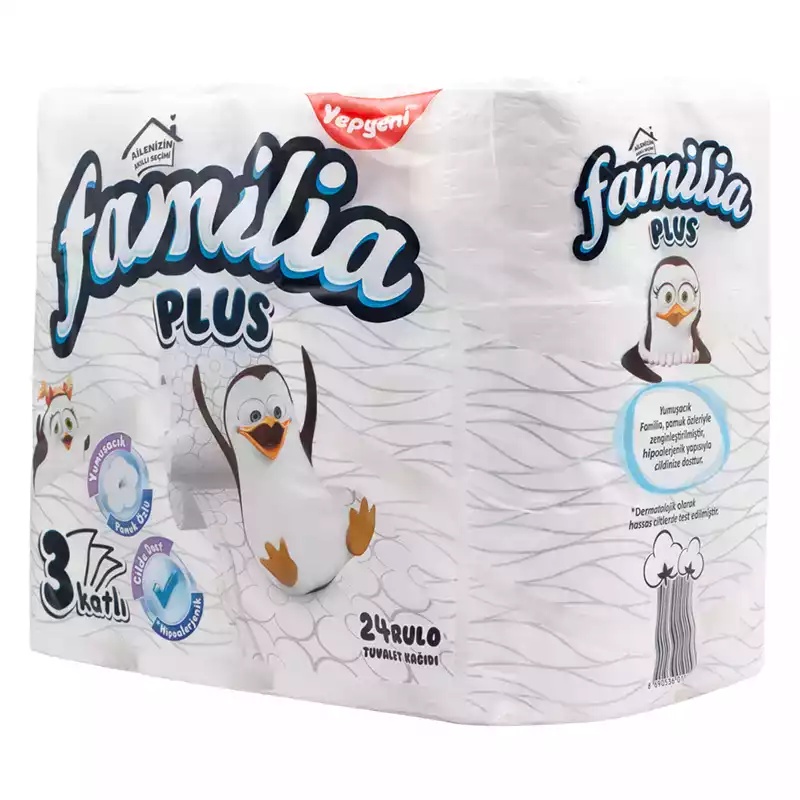 Focus Familia Plus 3 Katlı Tuvalet Kağıdı 72Adet 24lü 3 Paket - 2