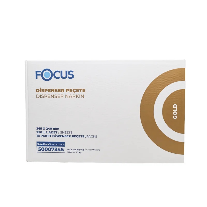 Focus Gold Dispenser Peçete Kağıt 250Li 18 Paket 2025 - 2