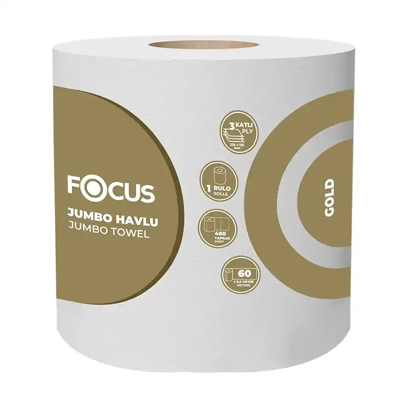 Focus Gold Jumbo Kağıt Havlu 6 Rulo x 60 Metre 3 Katlı - Focus (1)