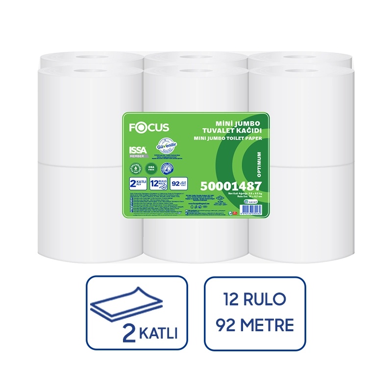 Focus Optimum Jumbo Mini Tuvalet Kağıdı 12 Adet x 92m - Focus