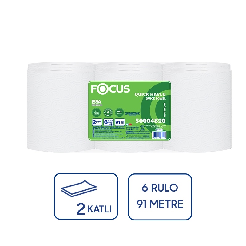 Focus Optimum Quick Kağıt Havlu 91 mt 6'lı - Focus