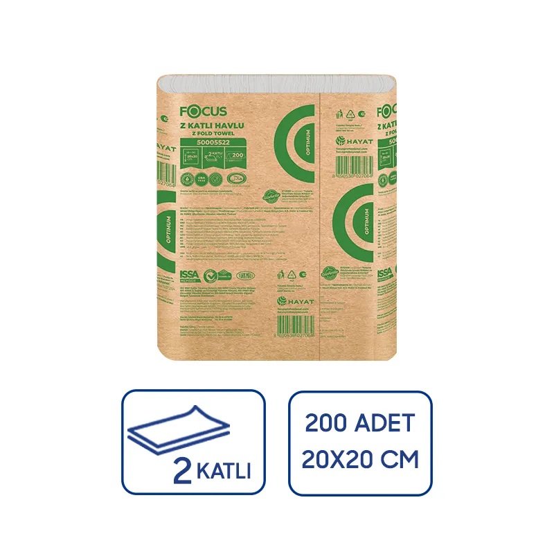 Focus Optimum Z Katlı Kağıt Havlu 200Lü 12 Paket YENİ - Focus
