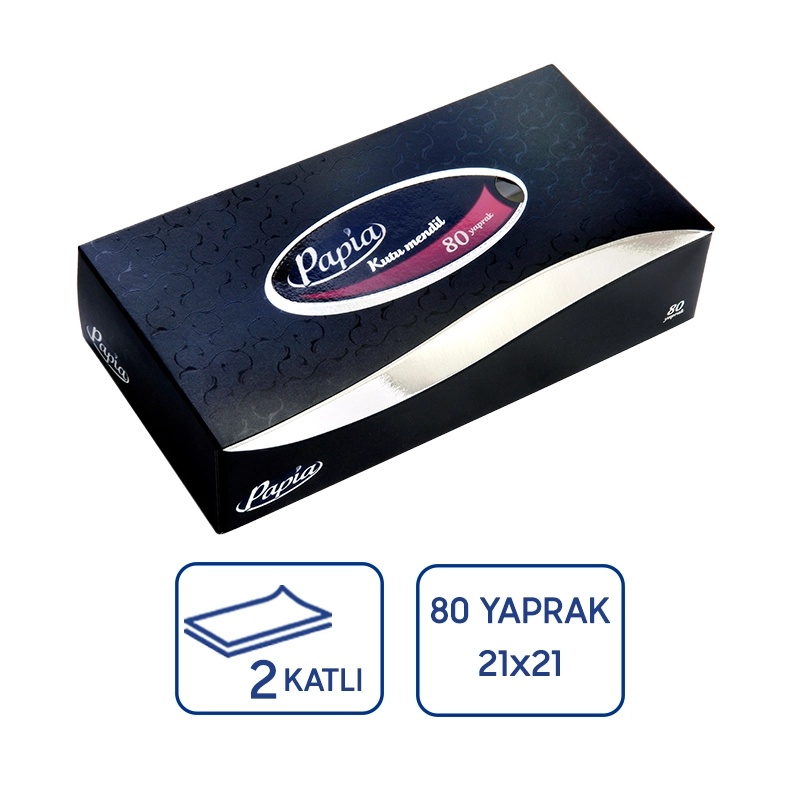 Focus Papia Maksi Kutu Mendil Peçete Siyah - Focus