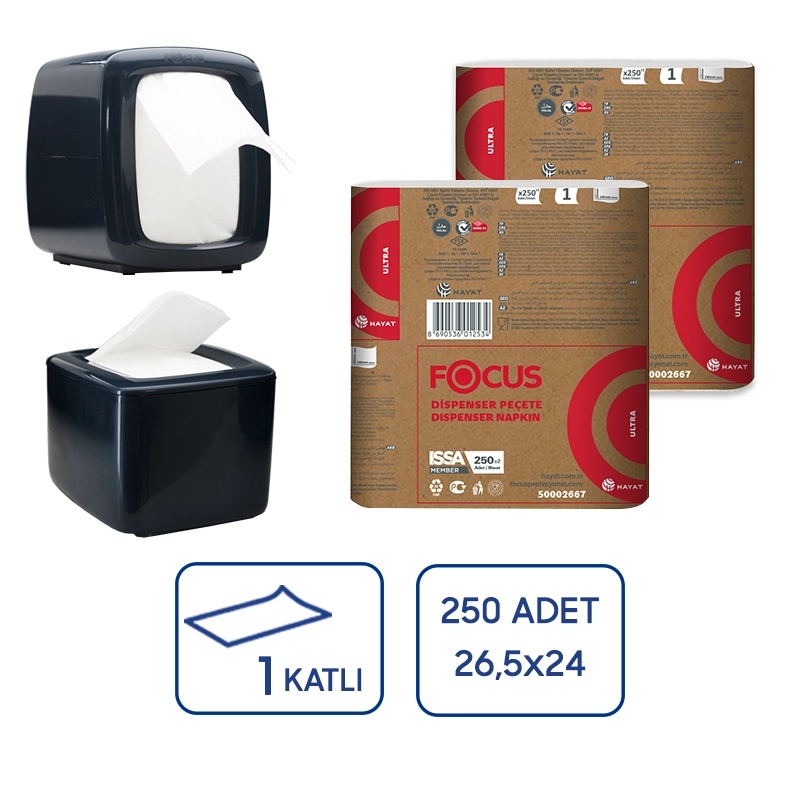 Focus Ultra Dispenser Peçete Kağıt 250Li 18 Paket - Focus