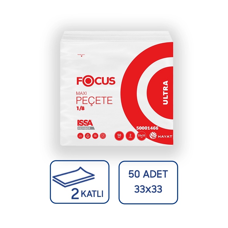 Focus Ultra Plus Garson Katlama Peçete 1/8 50Li 24 Paket - Focus