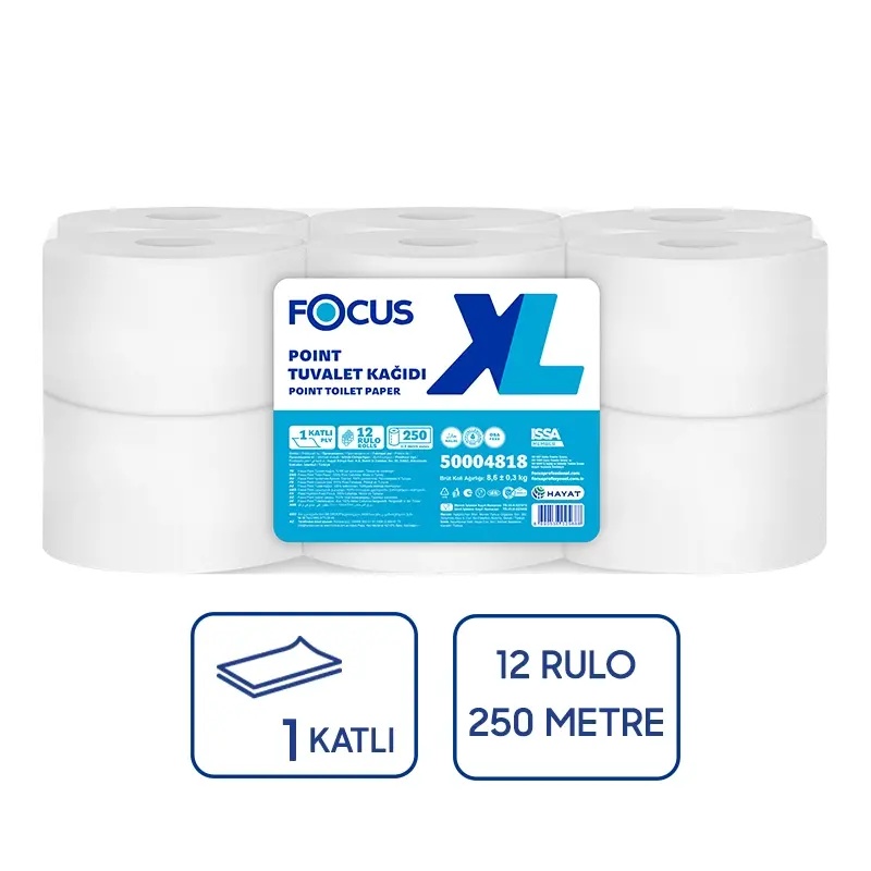 Focus XL İçten Çekmeli Tuvalet Kağıdı 12Li 250 Metre - Focus