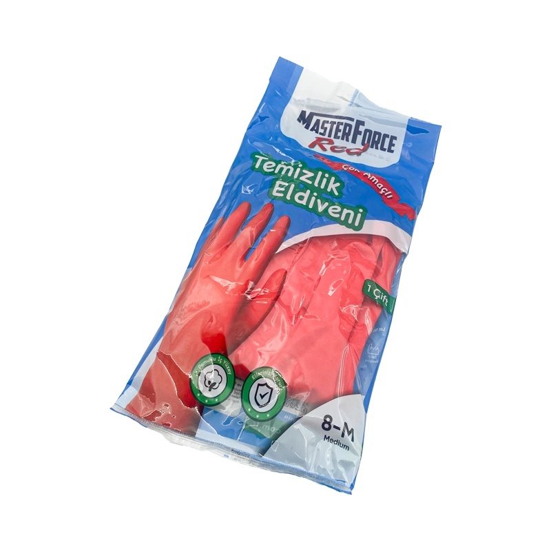 Haspet Masterforce Kırmızı Temizlik Eldiveni M Beden - Haspet (1)