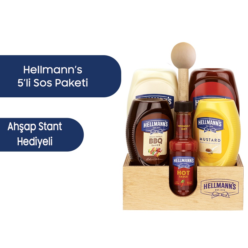 Hellmann's 5li Sos Paketi Ahşap Stand Hediyeli - HELLMANNS