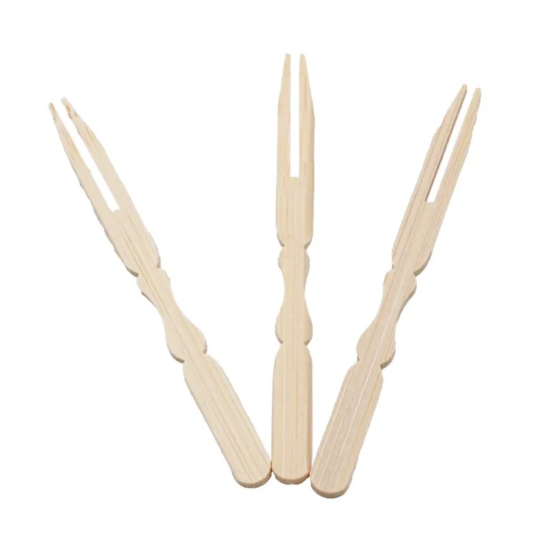 Kafem Bambu Cips Çatalı 9 Cm 100 Adet - KAFEM (1)