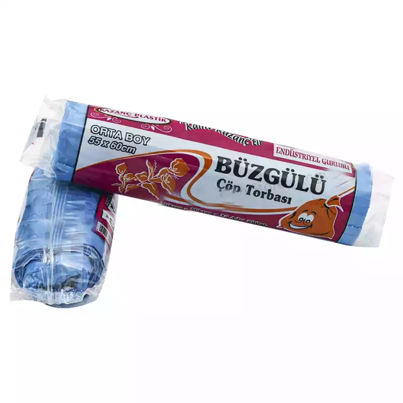 Kazanç Çöp Poşeti 200 Gr Orta Mavi Büzgülü 55x60 - Kazanç (1)