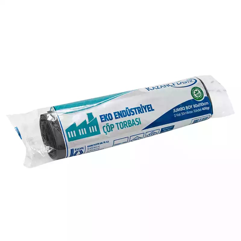 Kazanç Eko Endüstriyel Çöp Poşeti 400 Gr Jumbo Siyah 80x110 - Kazanç
