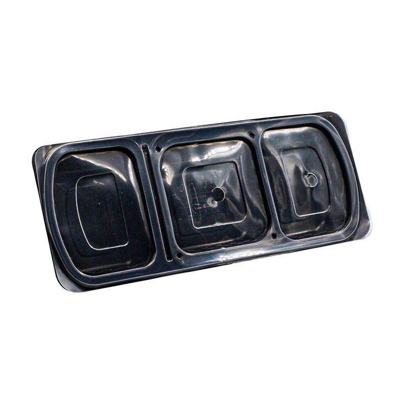 Limera Uzun 3 Bölmeli Kapaklı Yemek Kabı 100 Adet Gıda Kabı - LİMERA (1)