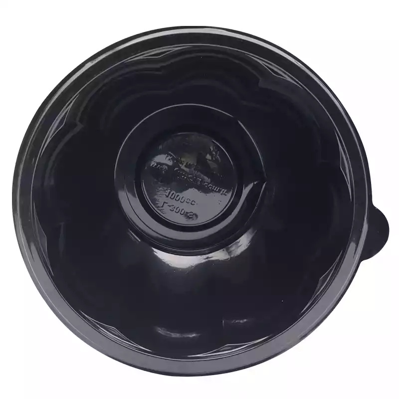 Limera Plastik Salata Kasesi Yuvarlak Siyah 600 Adet 1000cc L-300-S - LİMERA (1)