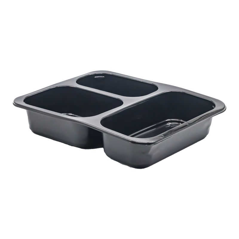 Limera PP Üst Yapıştırmalı 3 Bölmeli Kap Siyah 400 Adet LPP-853-S - 3