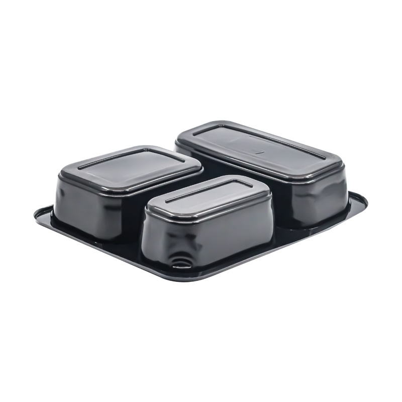 Limera PP Üst Yapıştırmalı 3 Bölmeli Kap Siyah 400 Adet LPP-853-S - 4