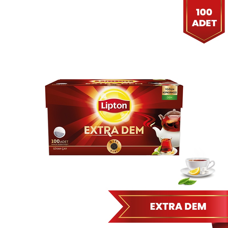 Lipton Extra Dem Demlik Poşet Çay 100'lü Siyah Çay - LİPTON ÇAY