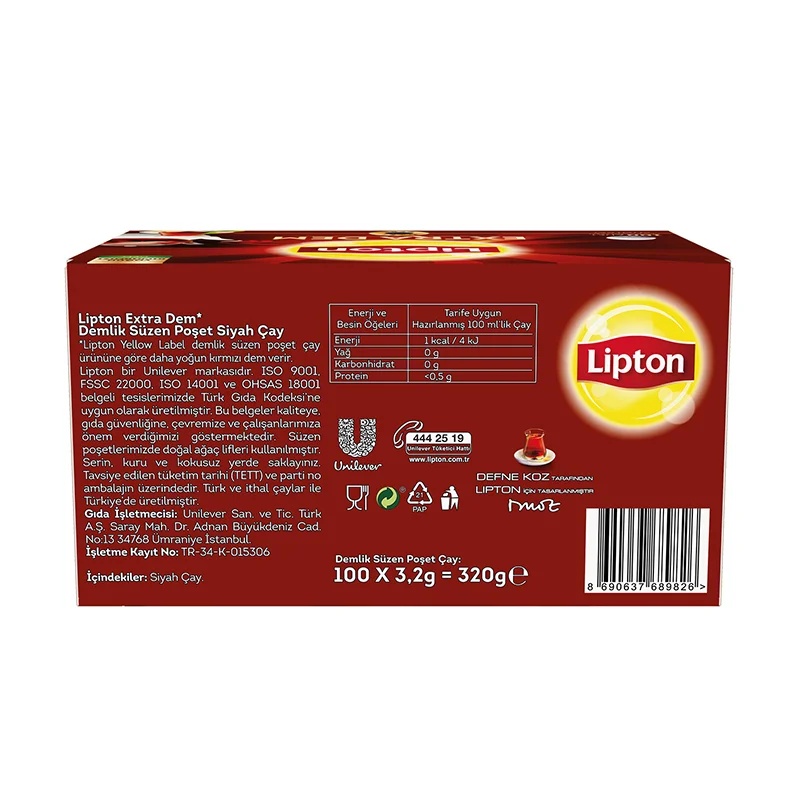 Lipton Extra Dem Demlik Poşet Çay 100Lü Siyah Çay - 4
