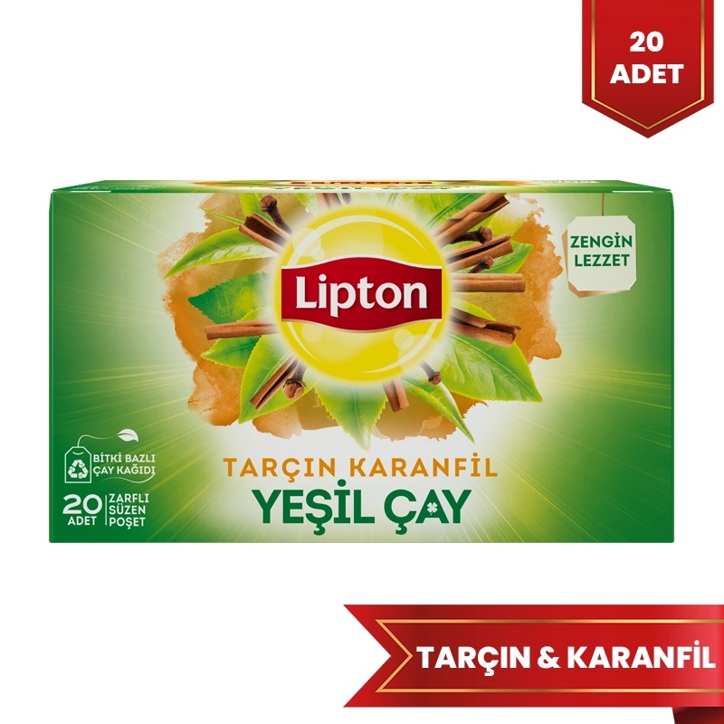 Lipton Karanfil ve Tarçınlı Yeşil Çay 20'li Bitki Çayı - LİPTON ÇAY
