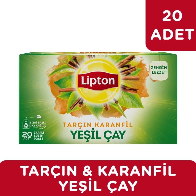 Lipton Karanfil ve Tarçınlı Yeşil Çay 20'li Bitki Çayı - LİPTON ÇAY (1)
