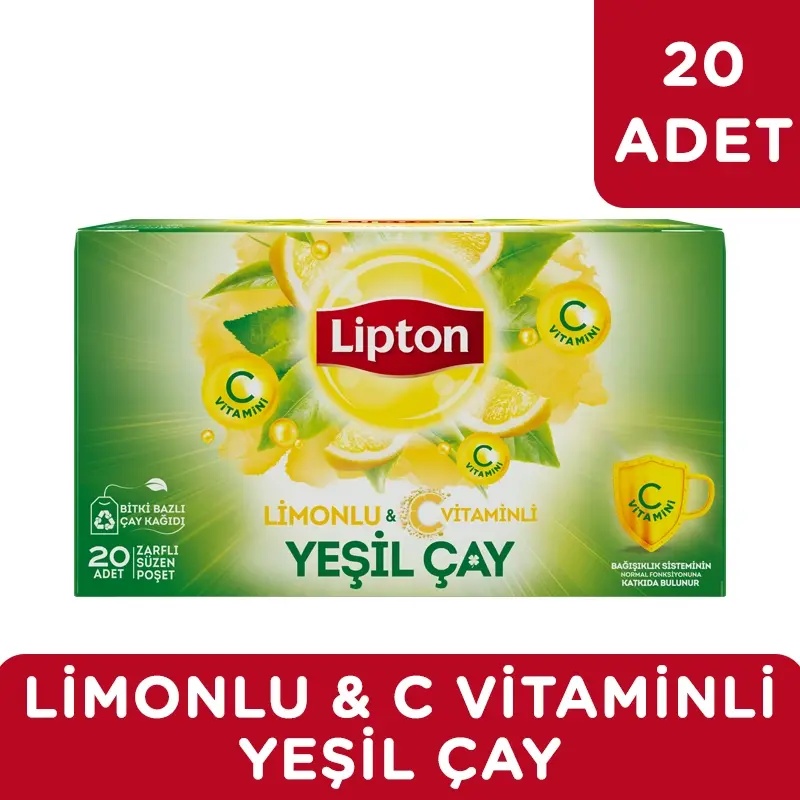 Lipton Limonlu Yeşil Çay 20'li Bitki Çayı - LİPTON ÇAY (1)
