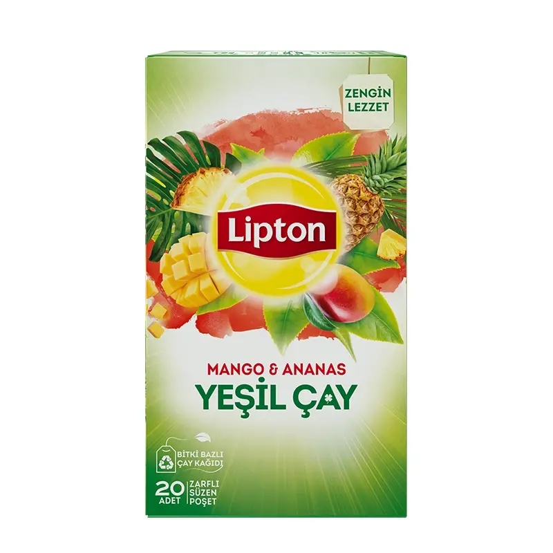 Lipton Tropikal Mango Ananas Yeşil Çay Bardak Poşet Bitki Çayı 20'li - 3