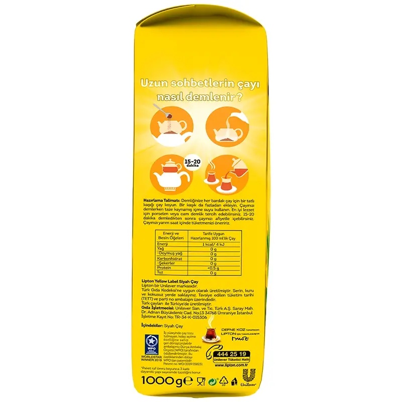 Lipton Yellow Label Dökme Siyah Çay 1000 G - 5
