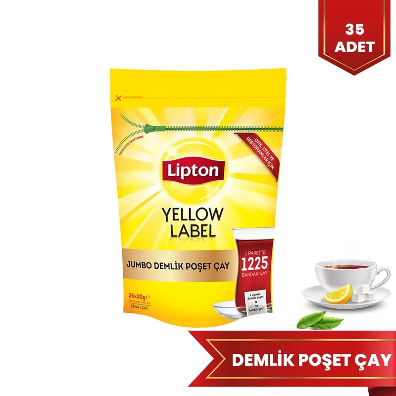 Lipton Yellow Label Jumbo Demlik Poşet Çay 20 Gr x 35 Adet - LİPTON ÇAY
