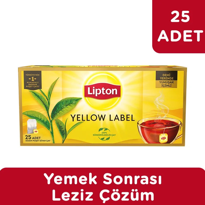 Lipton Yellow Label Tea Bag 25'li Bardak Poşet Çay 12x50 Gr - LİPTON ÇAY (1)