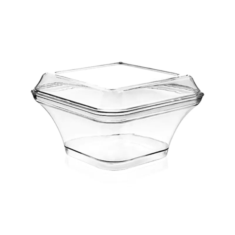 Mayer Plastik 260 Cc Asos Kare Kapaklı Tatlı Kasesi 500 Adet May-314 - Mayer Plastik