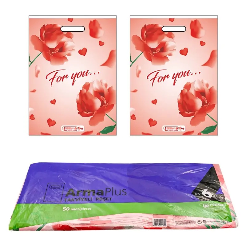 Naksan 60x70 Takviyeli Desenli Poşet No 6 50'li - NAKSAN