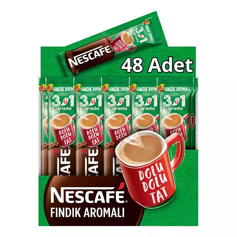 Nestle Nescafe 3'ü 1 Arada Fındıklı 17gr X 48'li - NESTLE