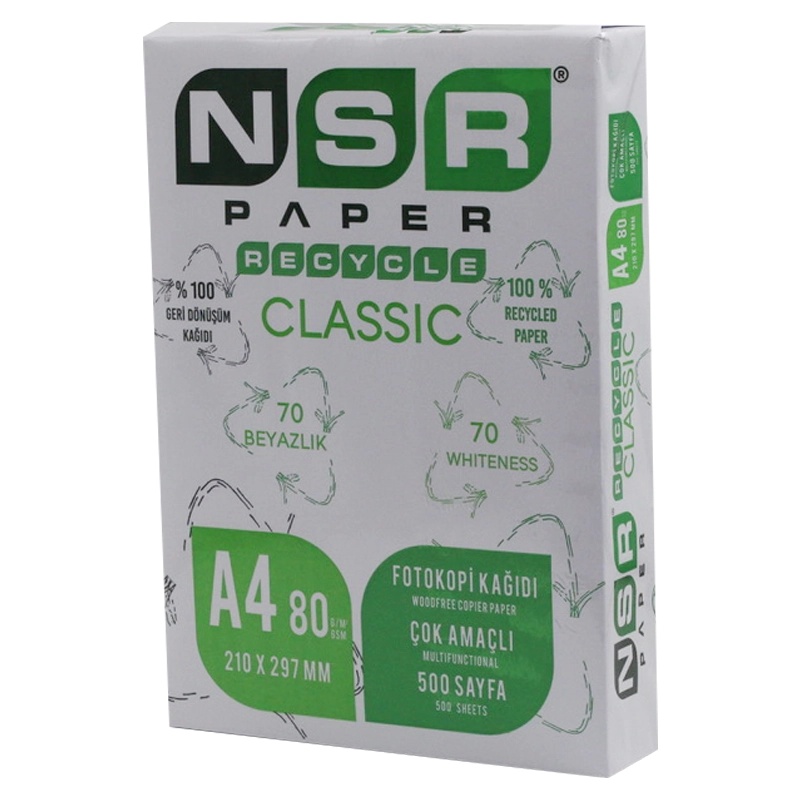 NSR Paper Classic A4 Fotokopi Kağıdı 80 Gr Geri Dönüştürülmüş - NSR Paper