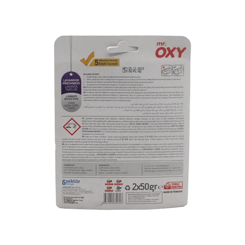 Oxy Tuvalet Koku Giderici Klozet Bloğu Lavanta Kokulu 2'li Wc Bloğu - OXY (1)