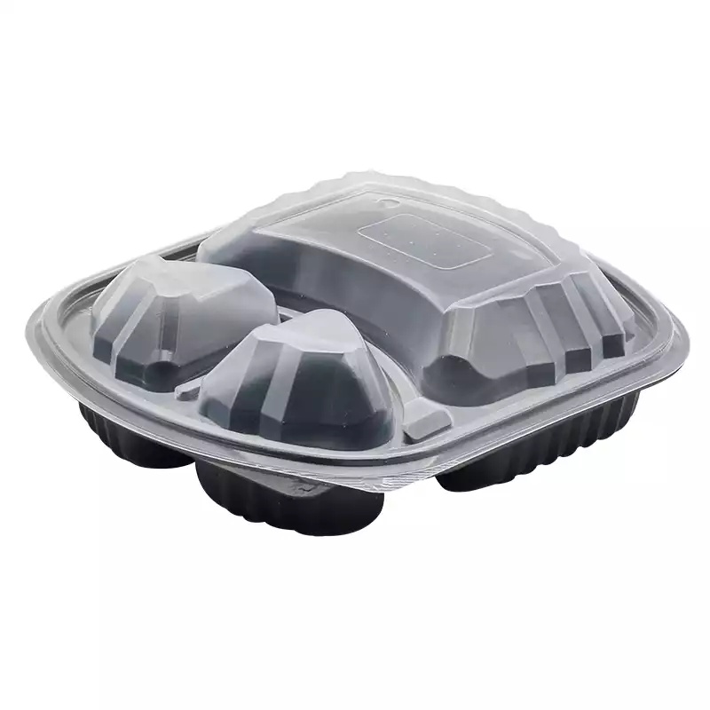 Özge Plastik 3 Bölmeli Gıda Kabı Sıcağa Dayanıklı Yemek Kabı 200lü Takım - ÖZGE PLASTİK