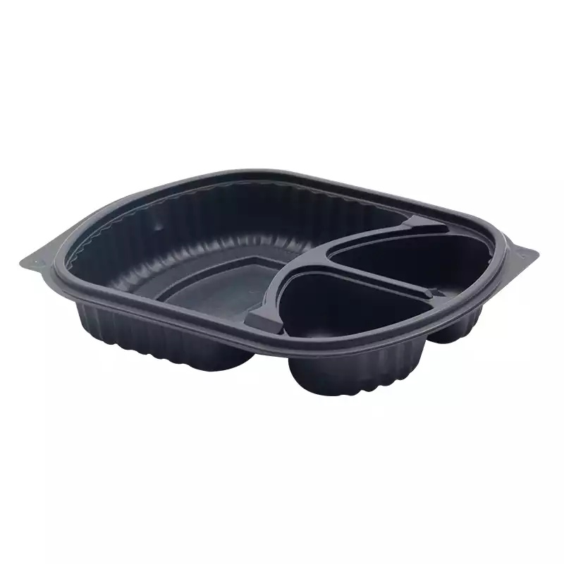 Özge Plastik 3 Bölmeli Gıda Kabı Sıcağa Dayanıklı Yemek Kabı 200lü Takım - ÖZGE PLASTİK (1)