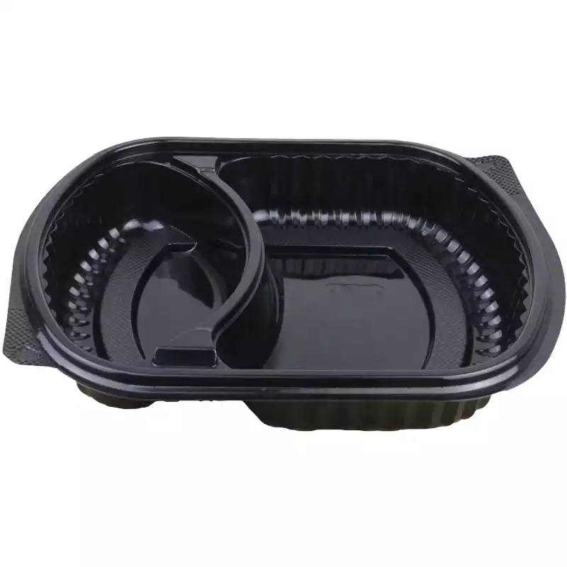 Özge Plastik 2 Bölmeli Gıda Kabı Sıcağa Dayanıklı Yemek Kabı 200lü Takım - ÖZGE PLASTİK (1)